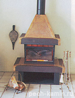 Сборный камин из чугуна и меди с электрическим отоплением